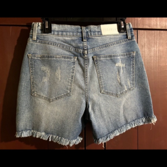 Pistola Distressed Frayed Hem Button Fly Cut Off Denim Shorts Size 27 - NWT - Picture 8 of 13